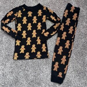 Hanna Andersson Gingerbread Print Kids Pajamas - Black and Brown